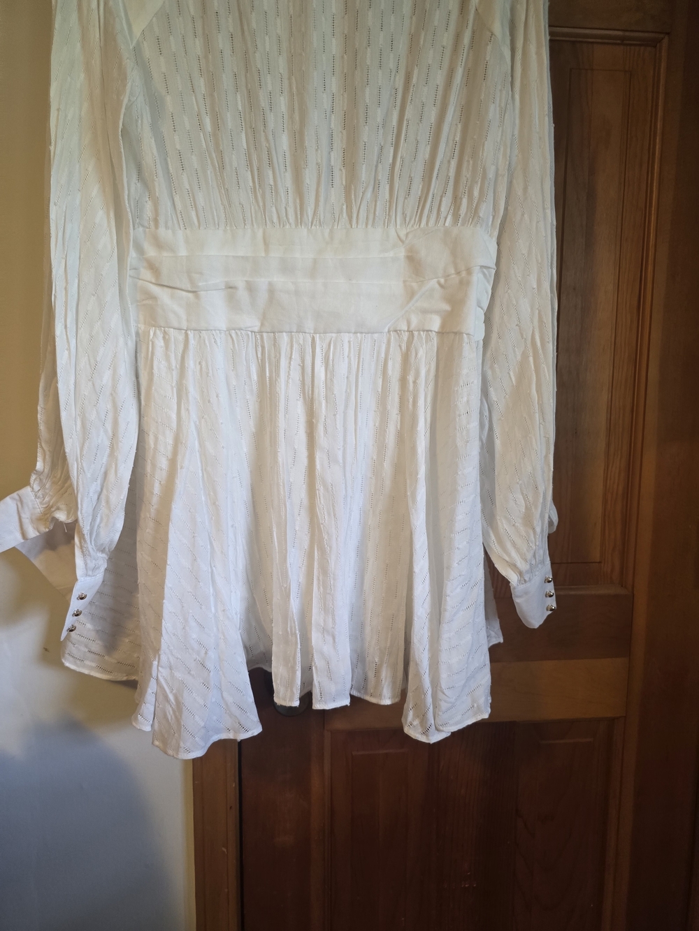 All About May NWT White Textured Button-Front Tunic Dress - Picture 16 of 16